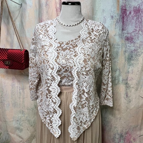 NWT📌 Candalite 2 - Piece Lace Mother of the Bride - Ball - Prom - Formal Dress - Picture 5 of 15